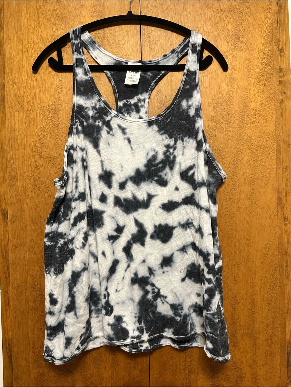 PINK Victoria's Secret Black & White Tie-Dye Racerback Tank